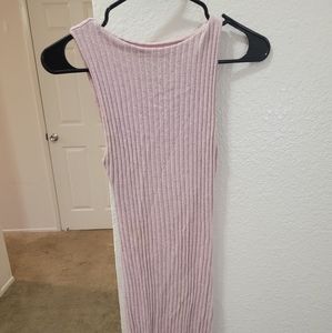 Long fitted pink casual dress